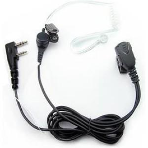 Clear Tube Earpiece for Two - Way Radio with PTT Microphone